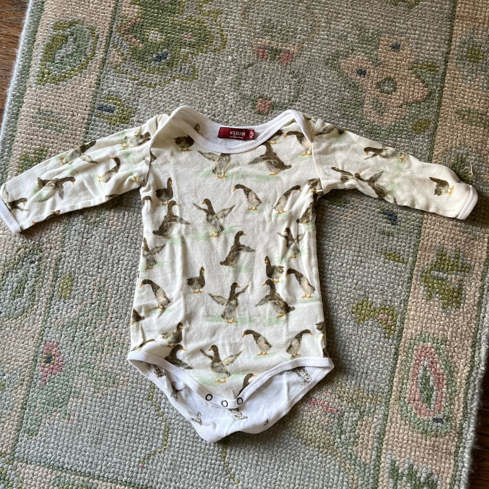 Milkbarn Organic Onesie for 6-12 months - Duck pattern